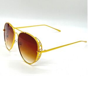 Aviator Sunglasses Gold Frame Brown Gradient Lens Fashion Sun Glasses Trendy New